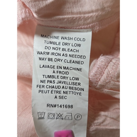 Ramy Brook Pink Fringe‎ Smocked Waist Mini Skirt Size Large Pockets Ruffle CUTE - Picture 8 of 9